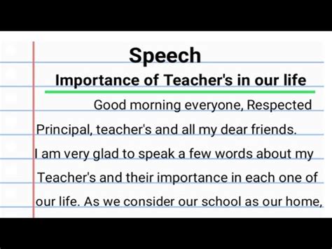 Speech On Importance Of Teachers In Our Life Importance Of Teachers