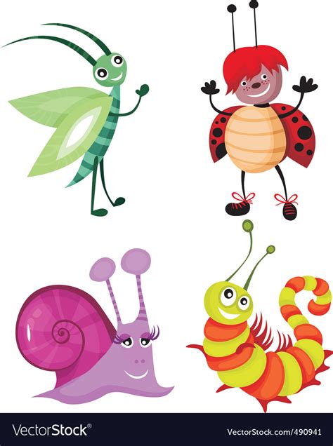 Cartoon Insects Royalty Free Vector Image Vectorstock