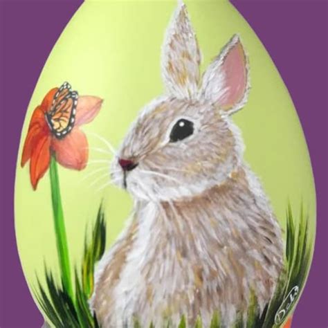 Hand Painted Bunny Etsy