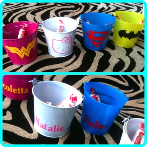 Items Similar To Wonder Woman Party Favor Buckets Treat Bag With Your Choice Of Logo Style 1