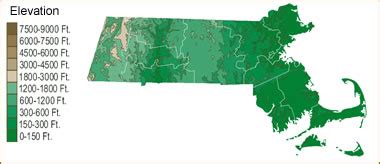 Map of Massachusetts Lakes, Streams and Rivers