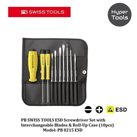 PB SWISS TOOLS ESD Screwdriver Set With Interchangeable Blades Roll