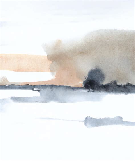 Abstract Minimalist Watercolor Landscape Painting By Stellart Studio