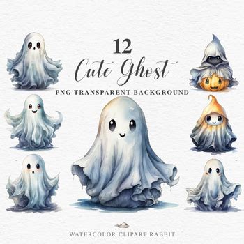 Cute Ghost Clipart Pumpkin Spooky Halloween PNG Scrapbooking By Clipart