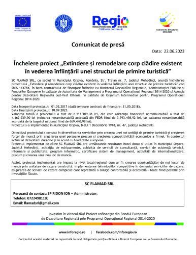 Comunicat De Pres Sc Flamad Srl Ziarul National