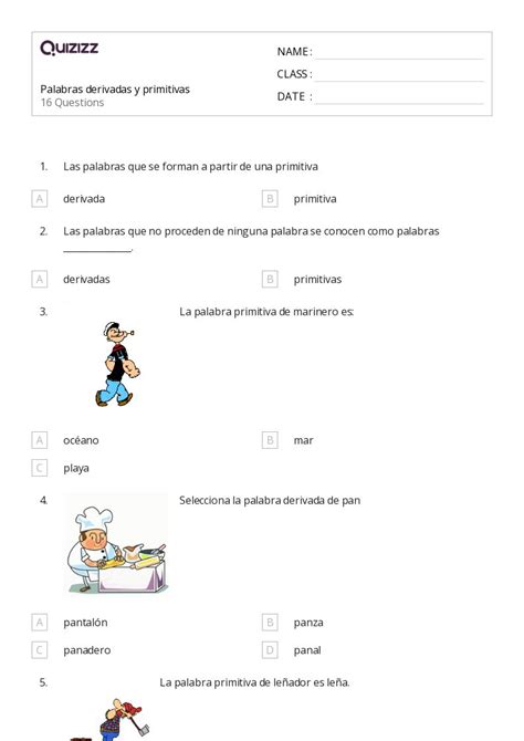 Palavras Primitivas Imprim Vel S Rie Planilhas Quizizz