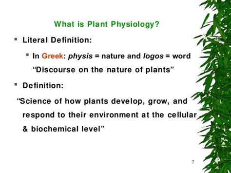 Introduction To Principles Of Plant Physiology