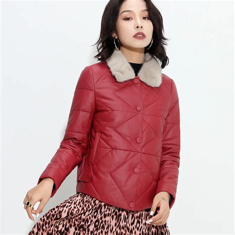 Chaqueta De Piel Aut Ntica Para Mujer Abrigo De Piel De Vis N Real Con