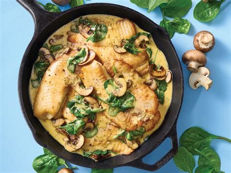 One Pan Tilapia With Mushrooms And Spinach Hy Vee