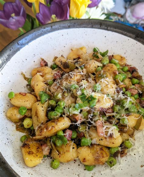 Pan Fried Gnocchi With Pancetta Leeks And Peas My Gluten Free Guide