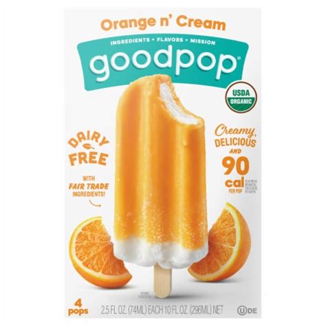 GoodPop® Orange N' Cream All-Natural Frozen Dessert Pops, 4 ct / 2.5 fl oz - Pick ‘n Save