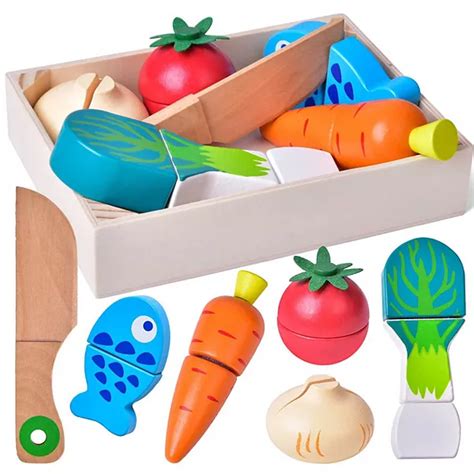 Wooden Pretend Play Food Cutting Set