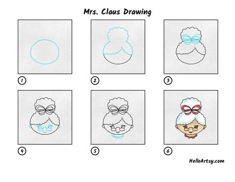 Mrs. Claus Drawing - HelloArtsy