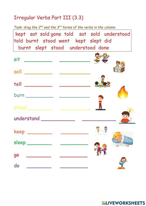 Irregular Verbs Part III (3.3) worksheet | Live Worksheets - Worksheets ...