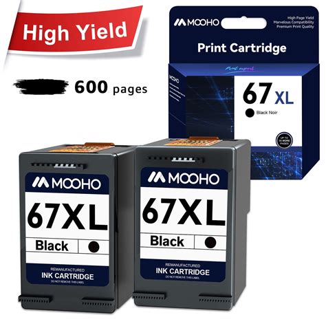 67XL Black Ink Cartridge Replacement For HP 67 Ink 67XL 2 Packs