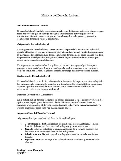 Historia Del Derecho Laboral Descargar Gratis Pdf Derecho Laboral