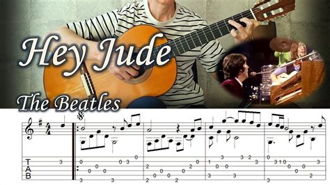 Hey Jude The Beatles Fingerstyle Guitar Tab Lyrics Youtube