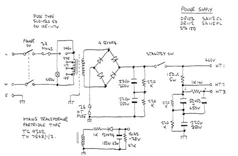 100 Watt Hiwatt Amplifier Model Dr 103 Power Supply Schematic Circuit Diagram