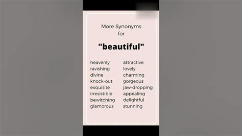 Synonyms For Beautiful Beautiful Synonyms What Are Synonyms For