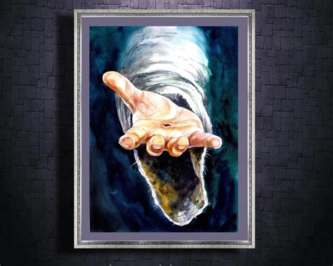 Jesus Painting Hand of Jesus LDS ART Watercolor Jesus Christ Hand of ...