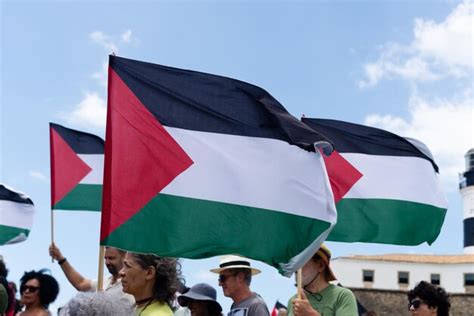 Premium Photo | Protesters are holding a palestinian flag during a ...