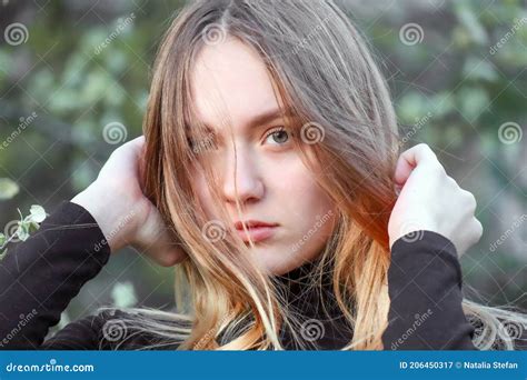 Portrait Of A Young Beautiful Teenage Girl 15 Years Old Stock Image