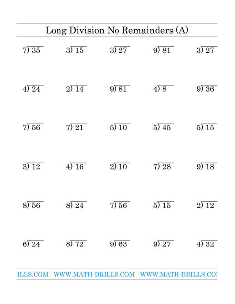 3rd Grade Long Division Worksheets Long Division Worksheets