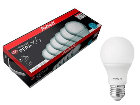 Kit 6 Lâmpadas led Pera Avant 9W 6500k Branco Bivolt Loja Gomes