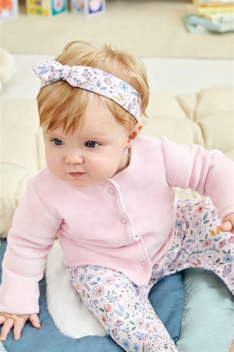 Buy Jojo Maman Bébé Pink Floral 2 Piece Baby Sleepsuit And Velour Jacket