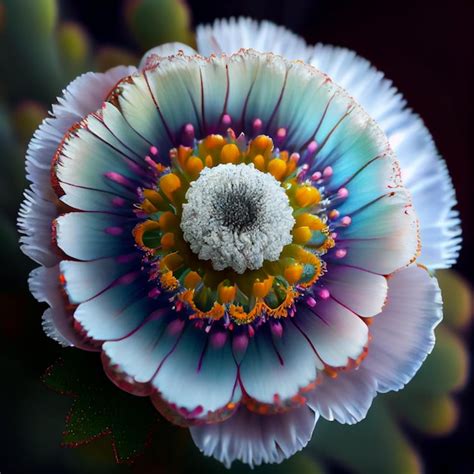 La flor más hermosa del mundo de cerca ia generativa Foto Premium