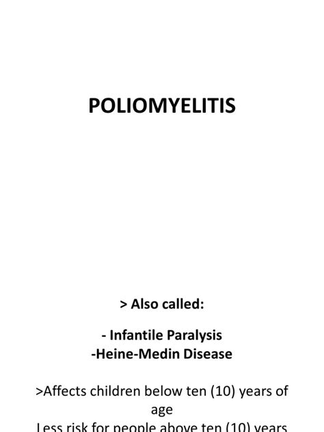 Poliomyelitis