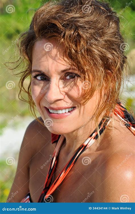 Mature Woman In Sundress Stock Photo Image Of Forty 34434144