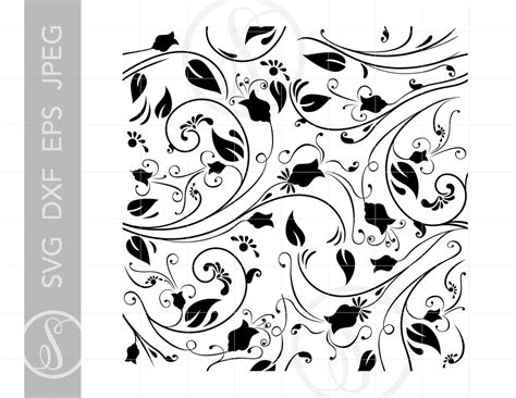 Floral Pattern Svg Seamless Floral Pattern Downloads Etsy