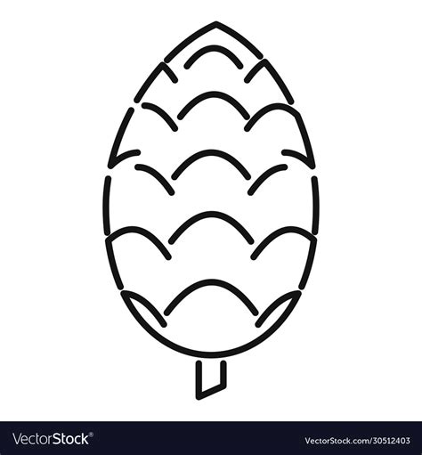 Decoration Pine Cone Icon Outline Style Royalty Free Vector