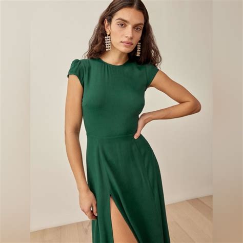 Reformation Dresses Reformation Gavin Dress In Emerald Poshmark