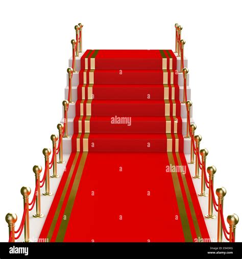 Red carpet to the stairs lined with gold stanchions Stock Photo - Alamy