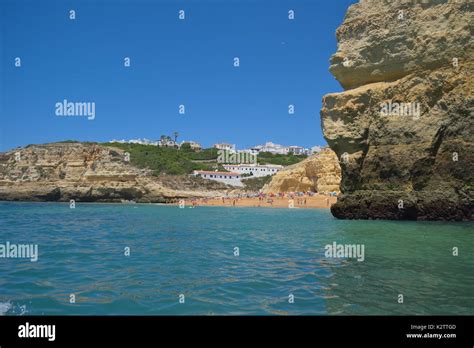 Beach of Benagil seen from a boat Stock Photo - Alamy