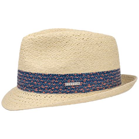 Colour Band Raffia Trilby Hat By Stetson