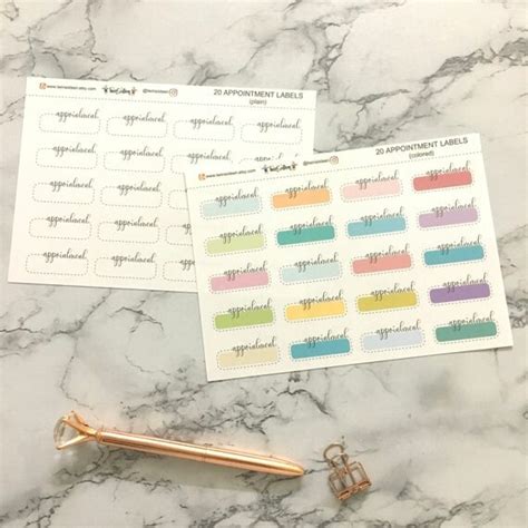 20 Appointment Labels Stickers For Planners