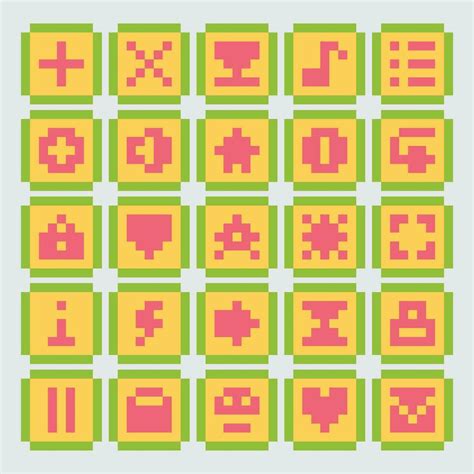 Pixel Game Ui Icons Set Vector Illustration 35956043 Vector Art At Vecteezy