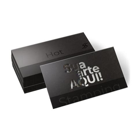 Cartão de Visita Couché Fosco g Laminação Soft Touch Hot Stamping