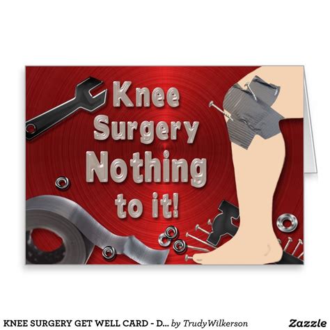 Knee Surgery Get Well Card Duct Tape Get Well Cards Surgery Get