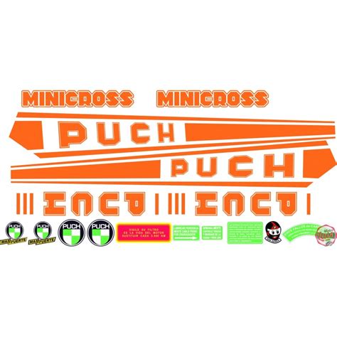 Juego Adhesivos Puch Minicross 3 Naranja