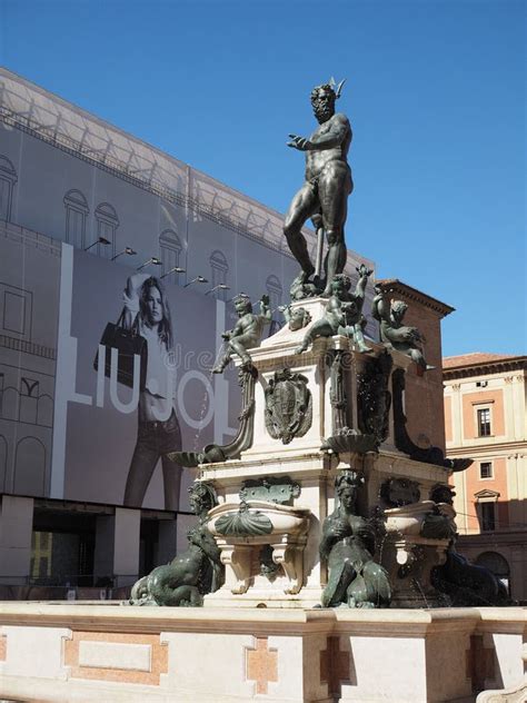 Fontana Del Nettuno Neptune Fountain In Bologna Stock Image Image