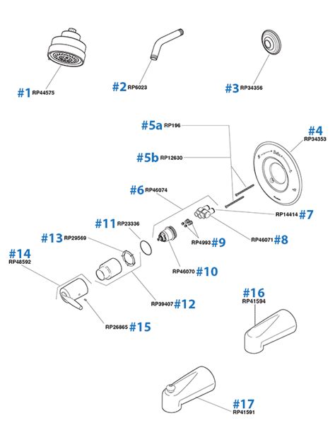 Tub And Shower Parts For Delta Monitor Series Faucets