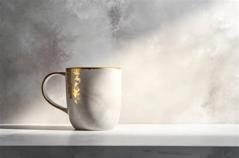 Premium Photo A White And Gold Coffee Mug