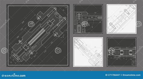 Engineering Educationmechanical Drawingset Of Templates For Brochures