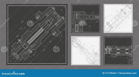 Educación De Ingeniería Conjunto De Planos Mecánicos Para Ilustración