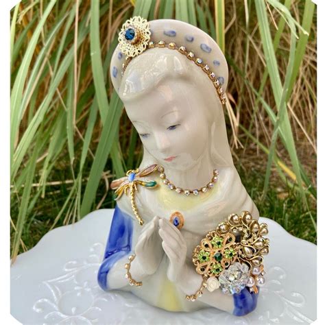 Virgin Mary Statue, Blessed Mary, Religious, Embellished Mary, Jewelry ...