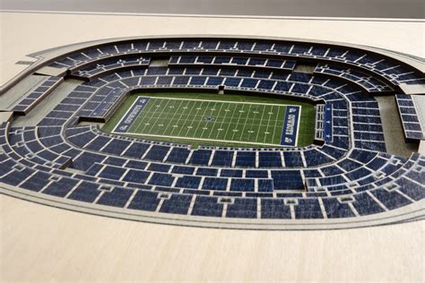 Dallas Cowboys 3D Wood Stadium Replica (5 Layer) — 3D WOOD MAPS - BELLA MAPS